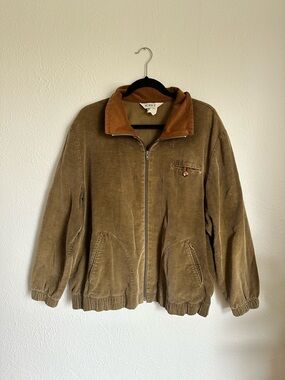 Koret Two-Tone Brown Corduroy Zip Jacket